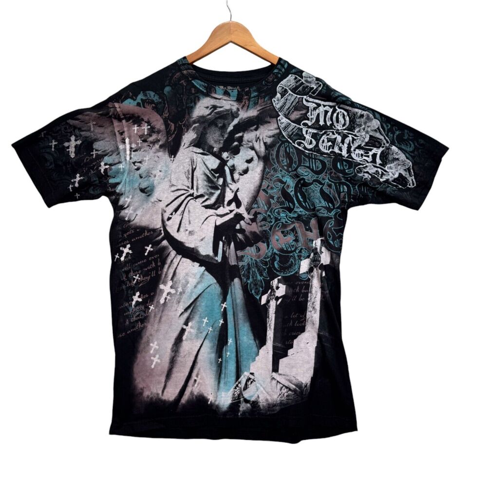 Cyber Affliction Style Most Official Seven Angel Graphic Art Black T Shirt 2XL
